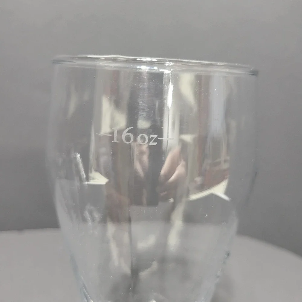 VTG Budweiser‎ Embossed Logo 16oz Pilsner Beer Glass Clear Tulip Shape Barware